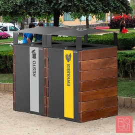 Paperera de reciclatge exterior València 100L amb i sense barret